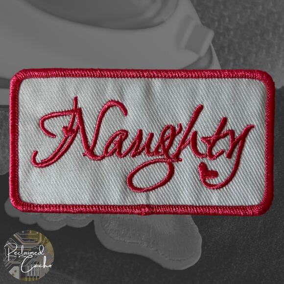 Naughty Iron On Patch - Picture 1 of 3